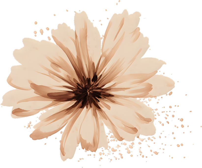 vintage flower ink